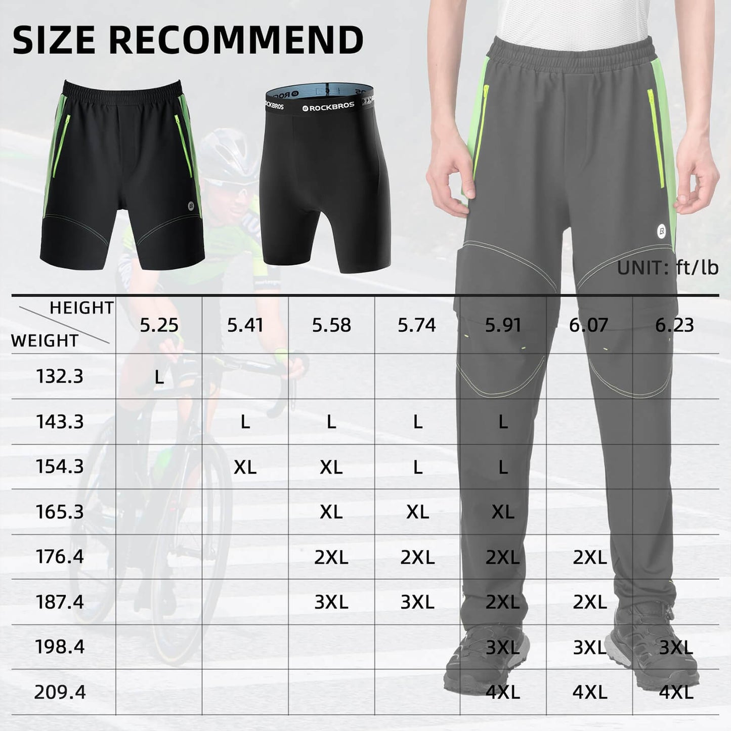 Men's Double-Layer Detachable Cycling Trousers with Padding Breathable