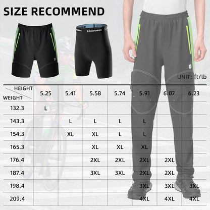 Men's Double-Layer Detachable Cycling Trousers with Padding Breathable