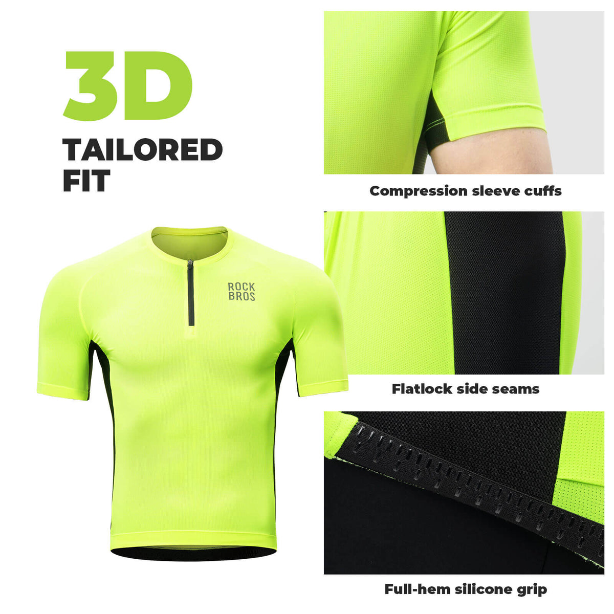 Heren fietsshirt met korte mouwen en reflecterende details