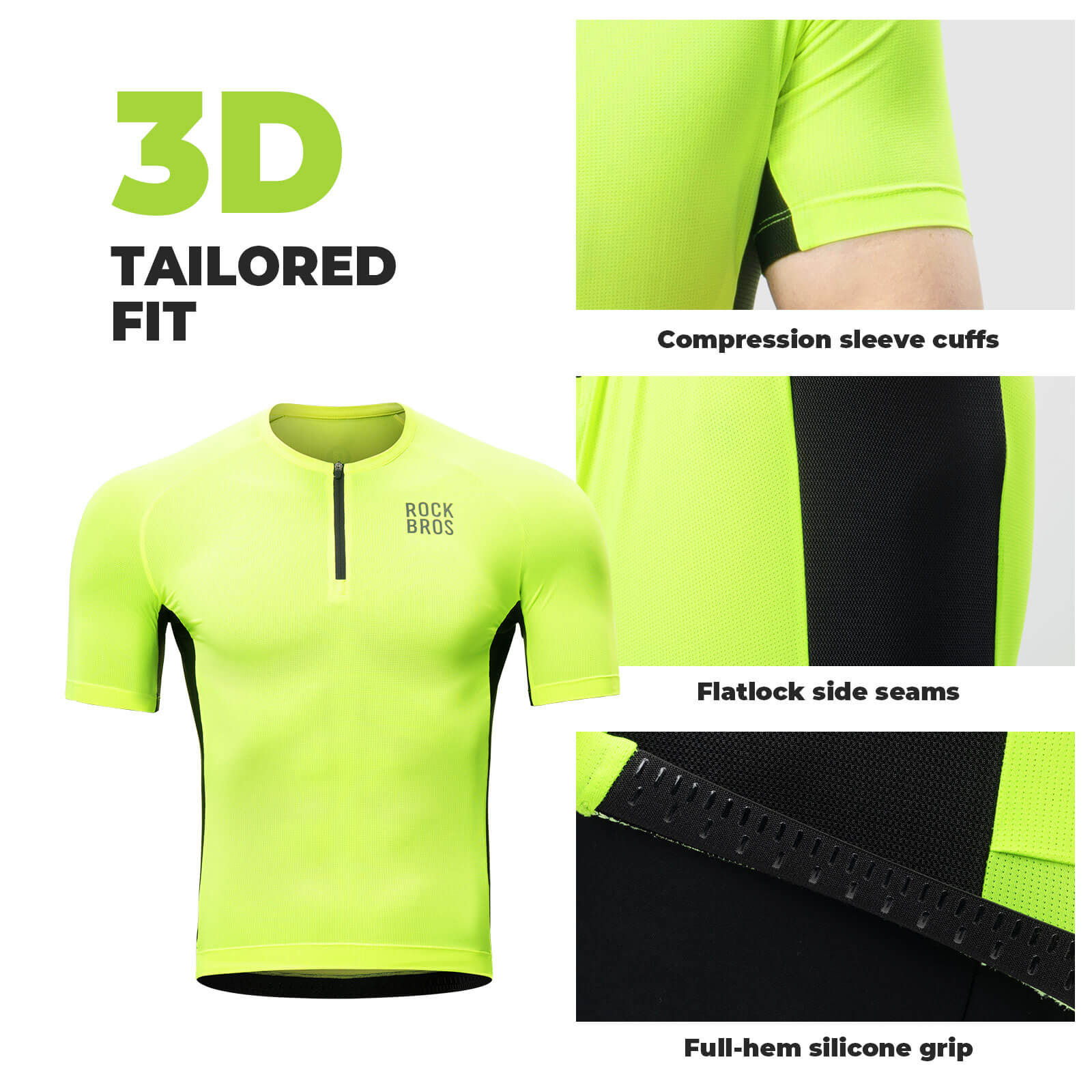ROCKBROS heren short-sleeve fietsshirt reflecterend#xl