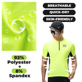 Heren fietsshirt met korte mouwen en reflecterende details