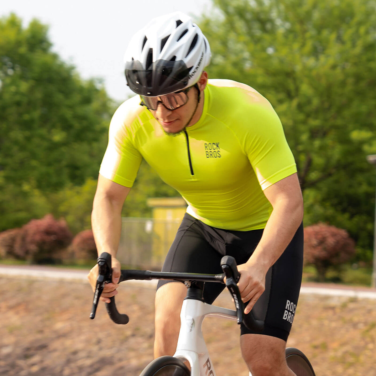 Heren fietsshirt met korte mouwen en reflecterende details