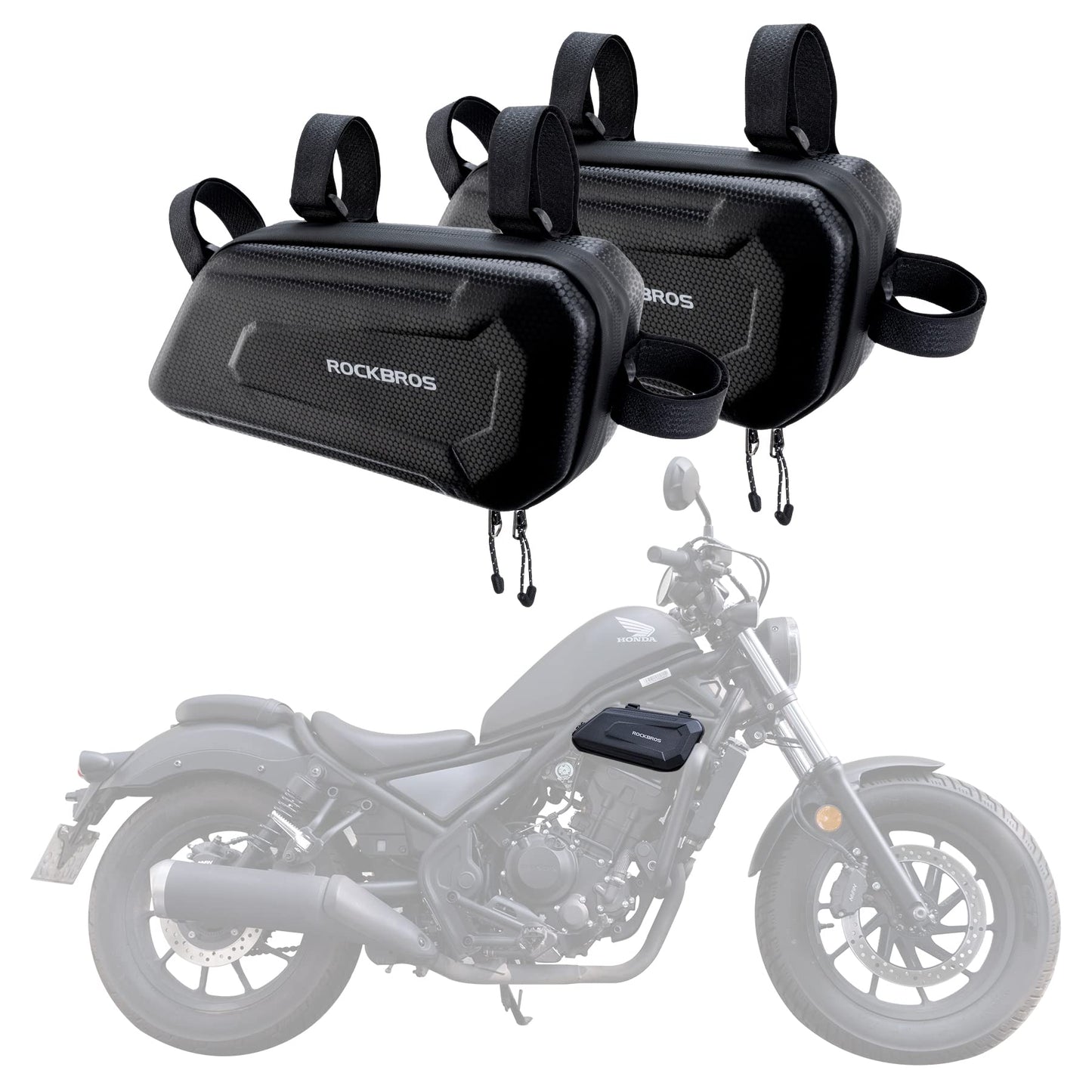 ROCKBROS Motorcycle Bag Motorcycle Water-Repellent Tool Bag 1.5L Black #Style_Left+Right
