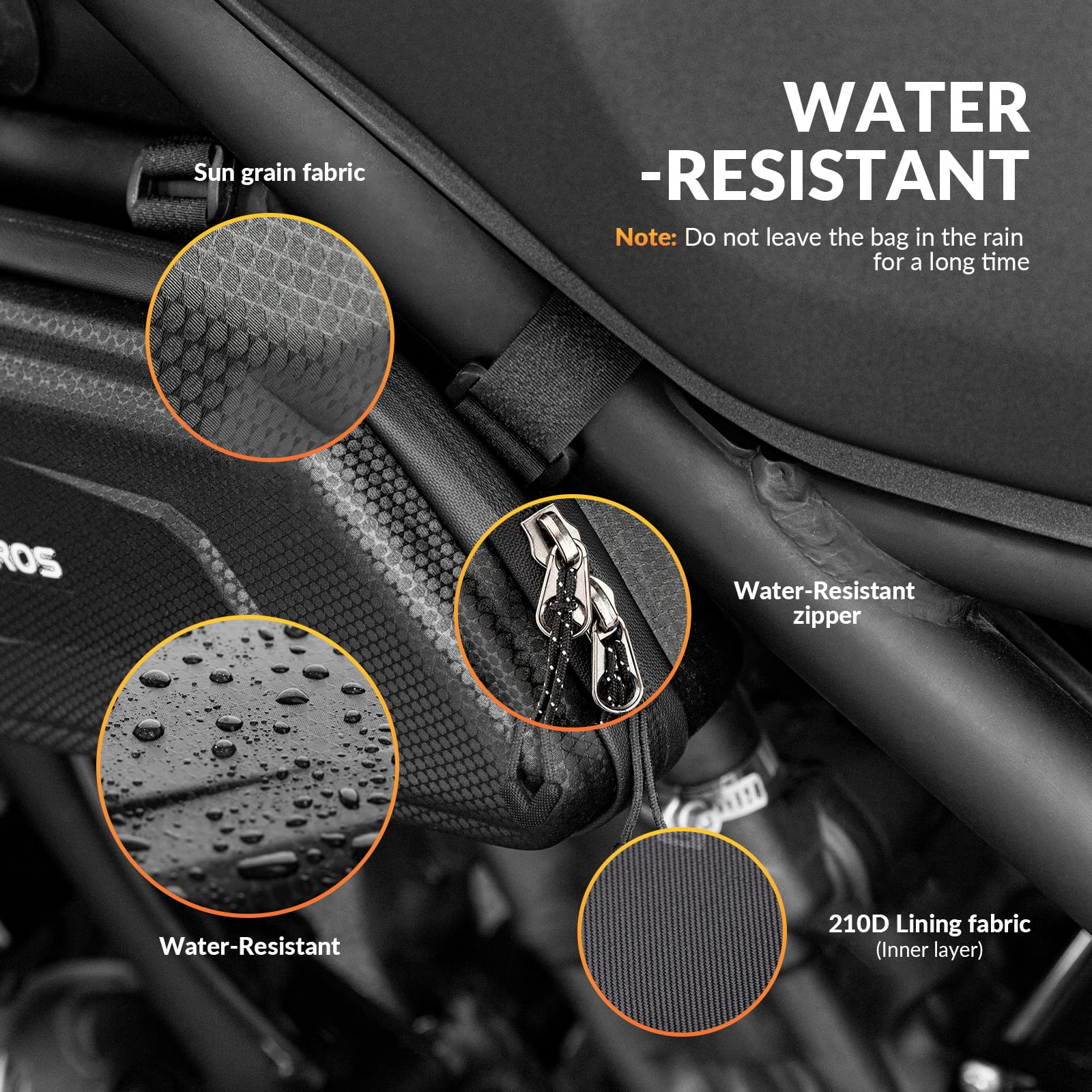 ROCKBROS Motorcycle Bag Motorcycle Water-Repellent Tool Bag 1.5L Black #Style_Left