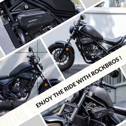 ROCKBROS Motorcycle Bag Motorcycle Water-Repellent Tool Bag 1.5L Black #Style_Left+Right