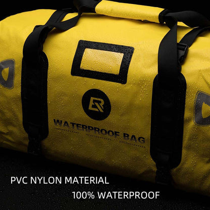 ROCKBROS Motorcycle Saddle Bag 100% Waterproof Travel Bag with Shoulder #Color_Yellow