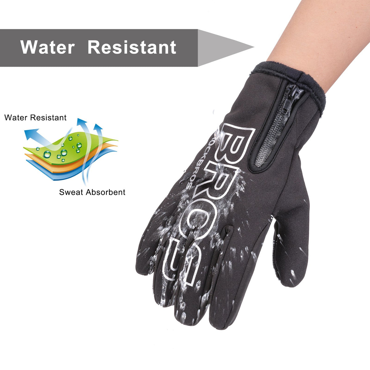 Windwerende fleece winterhandschoenen met touchscreen