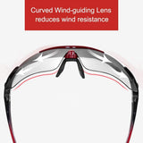 ROCKBROS fotochromische sportbril met verwisselbare band#kleur_rood