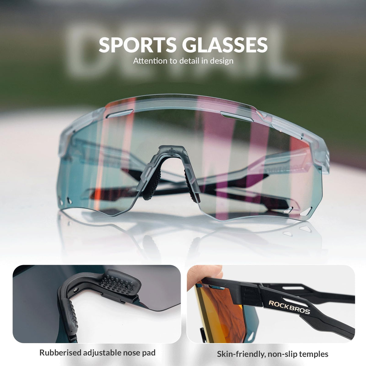 Fotochromische sportbril met TR90-montuur