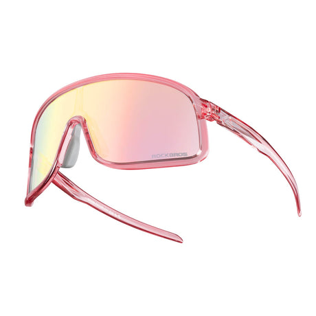 ROCKBROS fotochromische fietsbril uv400 met licht tr90 montuur unisex#kleur_oudroze