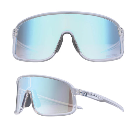 ROCKBROS fotochromische fietsbril uv400 met licht tr90 montuur unisex#kleur_wit