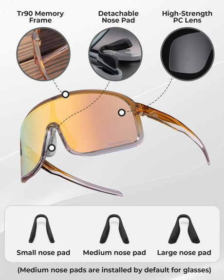 ROCKBROS fotochromische fietsbril uv400 met licht tr90 montuur unisex
