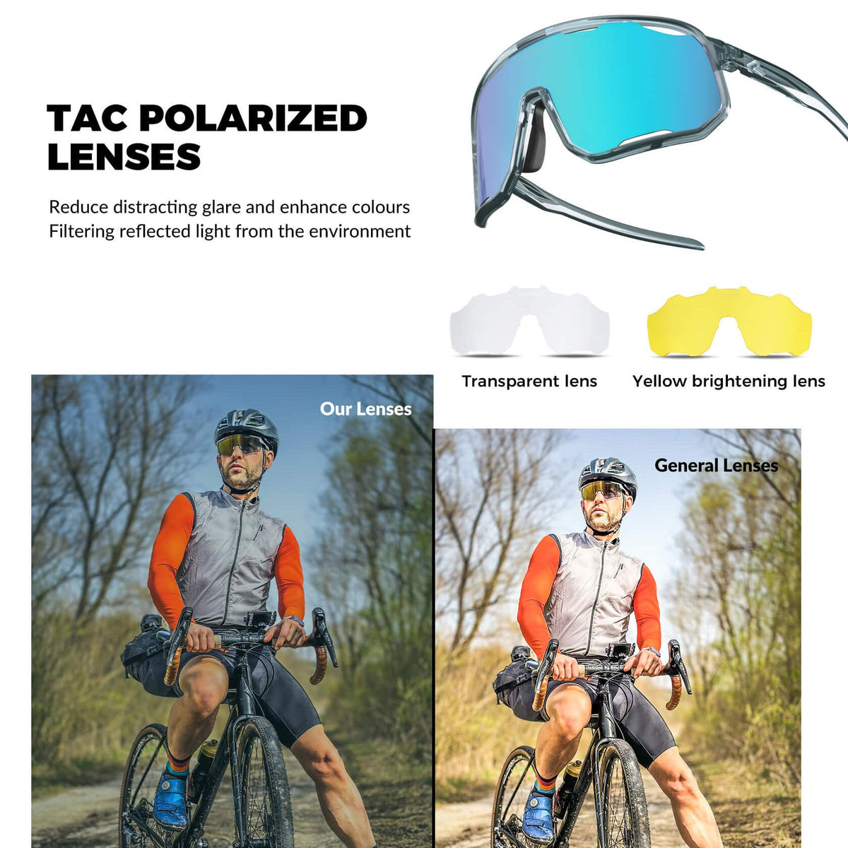 ROCKBROS gepolariseerde fietsbril uv400 transparant tr90#kleur_donkergrijs/gepolariseerd roze paars