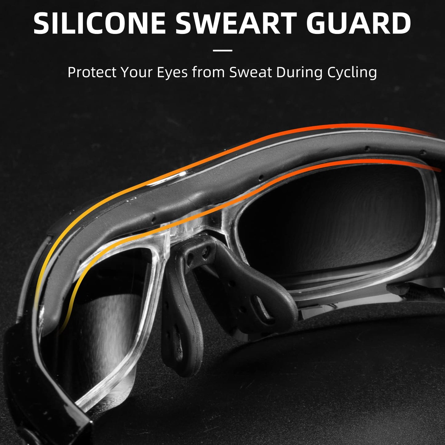 ROCKBROS Polarized Cycling Sunglasses with 5 Interchangeable Lenses ALT #color_Black Grey
