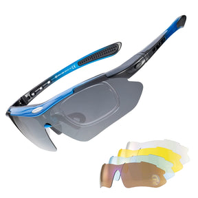 ROCKBROS gepolariseerde fietsbril met 4 verwisselbare lenzen#kleur_blauw