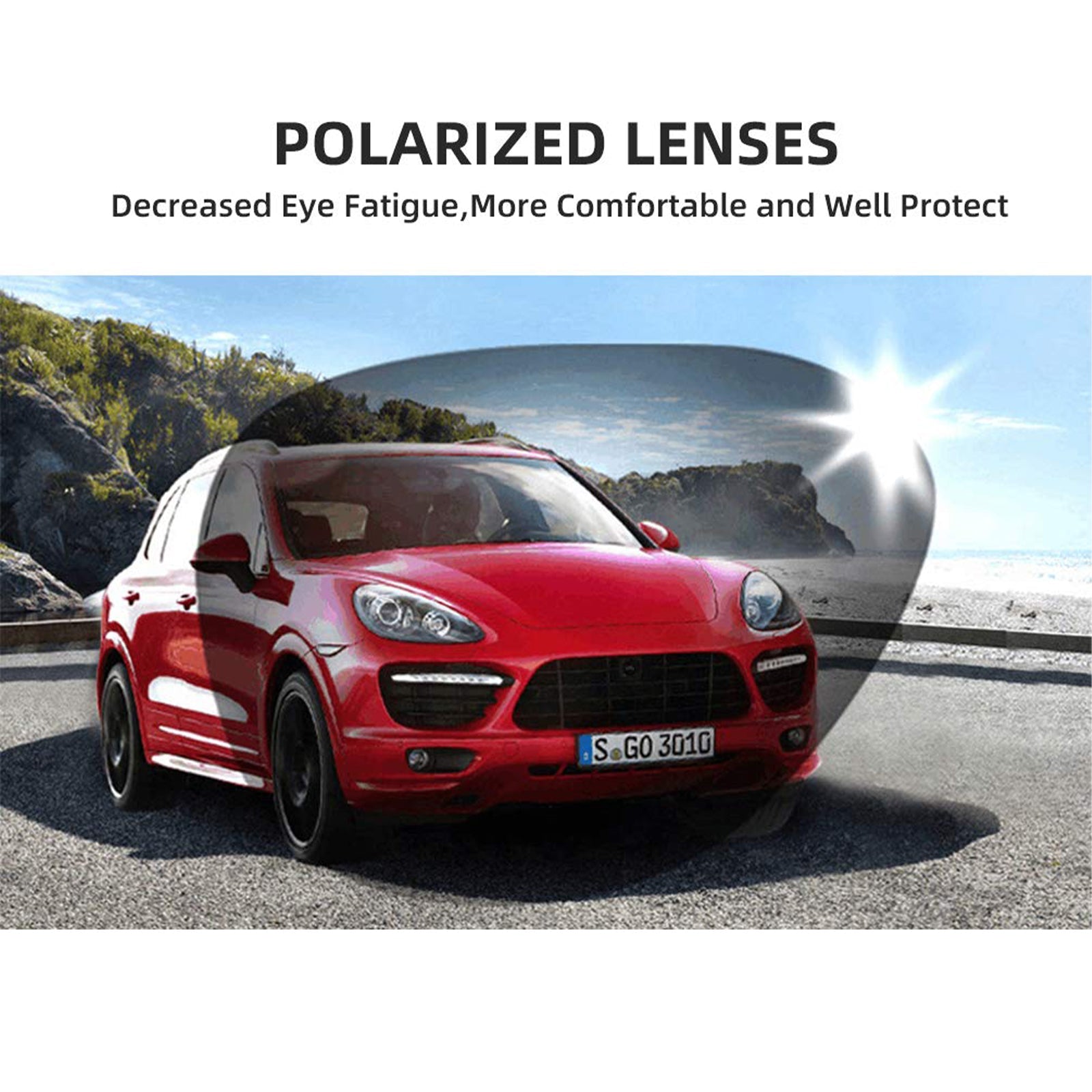 ROCKBROS Polarized Cycling Sunglasses with 5 Interchangeable Lenses ALT #color_White Grey
