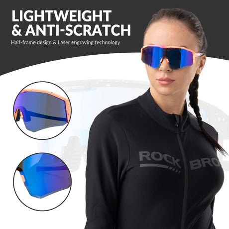 ROCKBROS gepolariseerde sportbril met verstelbare pootjes#kleur_roze