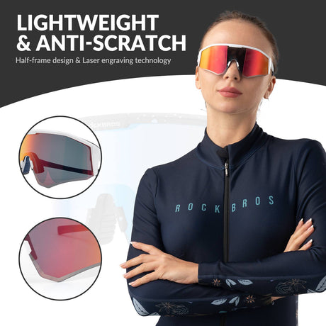 ROCKBROS gepolariseerde sportbril met verstelbare pootjes#kleur_wit