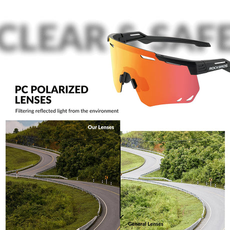 ROCKBROS gepolariseerde fietsbril uv400#kleur_zwart