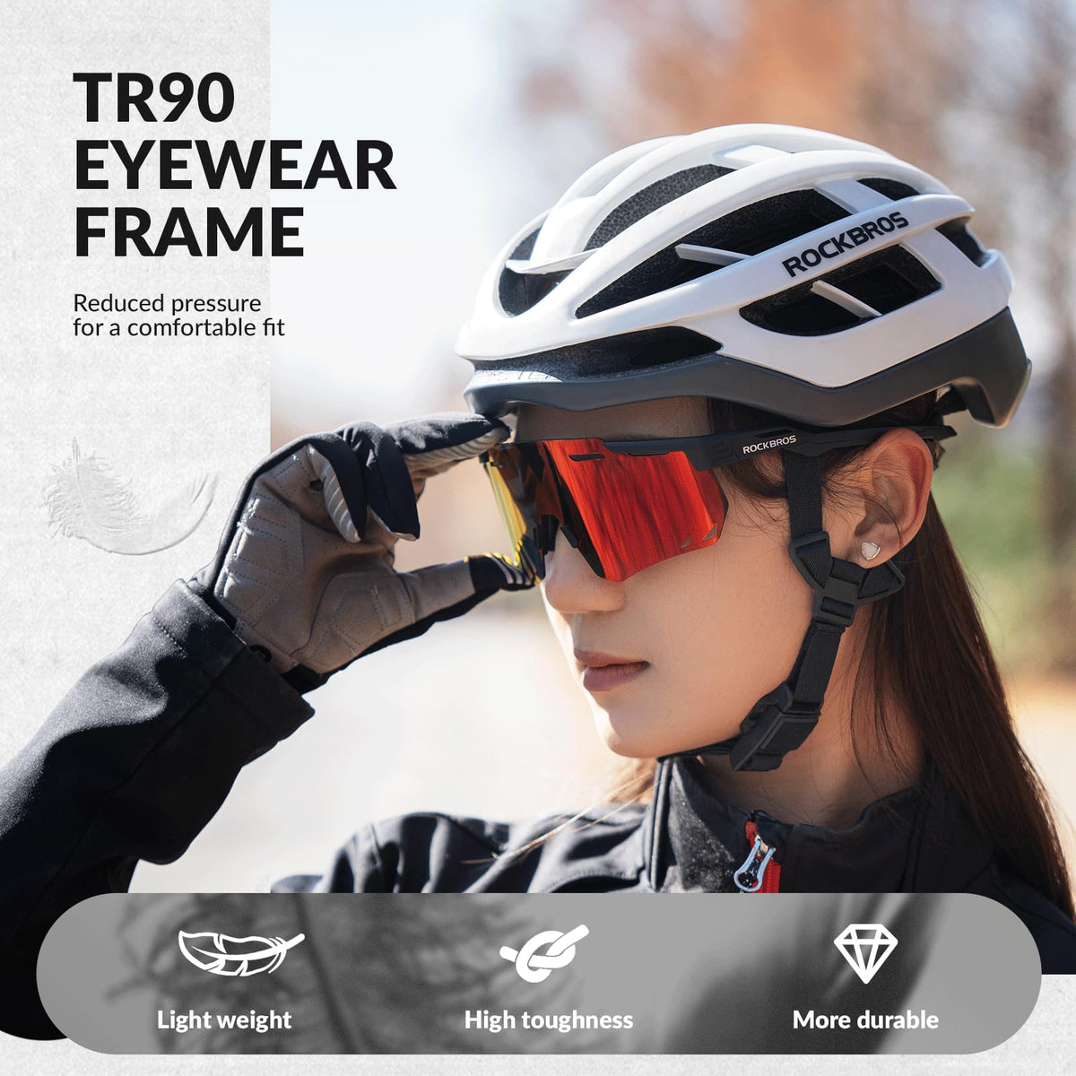 ROCKBROS gepolariseerde fietsbril uv400#kleur_zwart