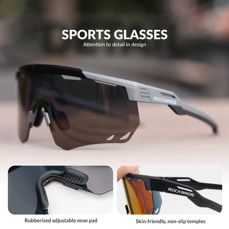 ROCKBROS gepolariseerde fietsbril uv400#kleur_grijs