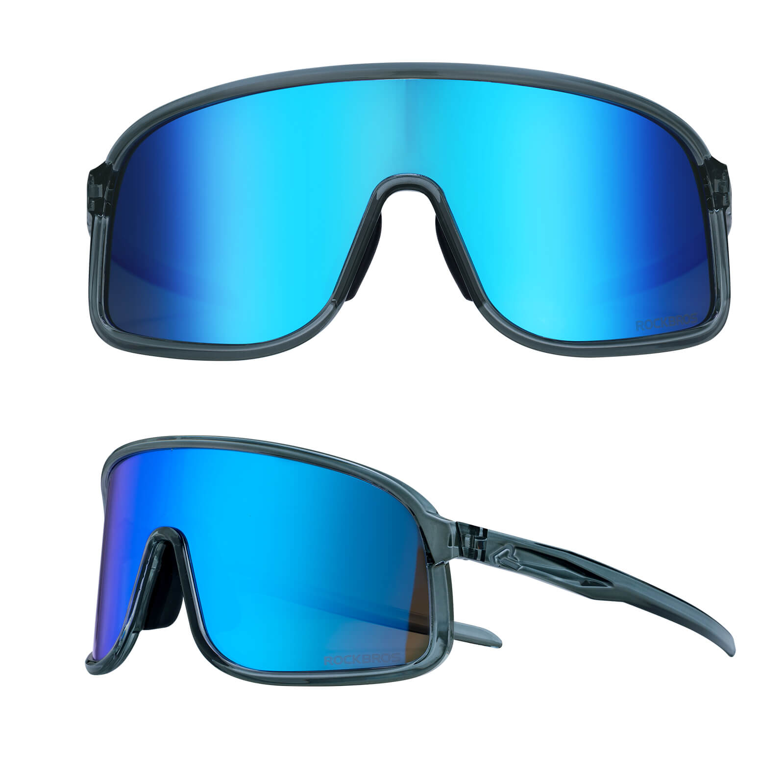ROCKBROS gepolariseerde fietsbril uv400 met licht tr90 montuur unisex#kleur_antracietgrijs
