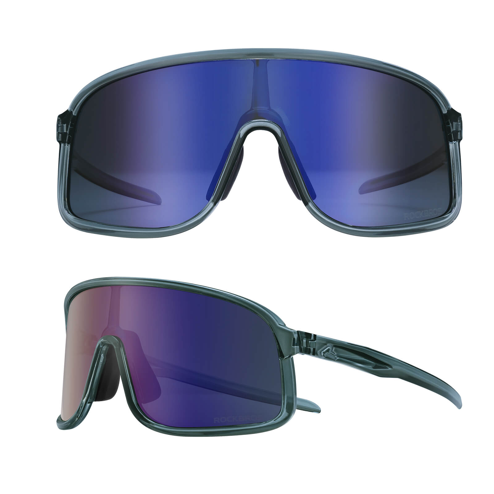 ROCKBROS gepolariseerde fietsbril uv400 met licht tr90 montuur unisex#kleur_bosgrijs