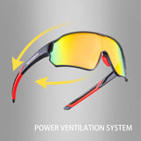 ROCKBROS gepolariseerde sportbril uv400 met tr90 frame#kleur_zwart rood
