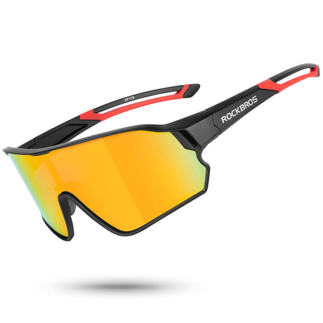 ROCKBROS gepolariseerde sportbril uv400 met tr90 frame#kleur_zwart rood