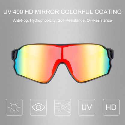 ROCKBROS Polarized Sunglasses UV 400 Protection TR90 Frame Outdoor Sports #Color_Black Red