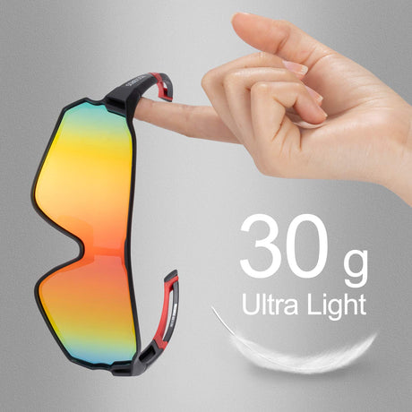 ROCKBROS gepolariseerde sportbril uv400 met tr90 frame#kleur_zwart rood