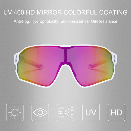 ROCKBROS gepolariseerde sportbril uv400 met tr90 frame#kleur_wit blauw