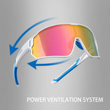 ROCKBROS gepolariseerde sportbril uv400 met tr90 frame#kleur_wit blauw