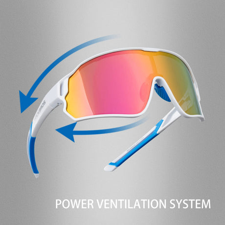 ROCKBROS gepolariseerde sportbril uv400 met tr90 frame#kleur_wit blauw