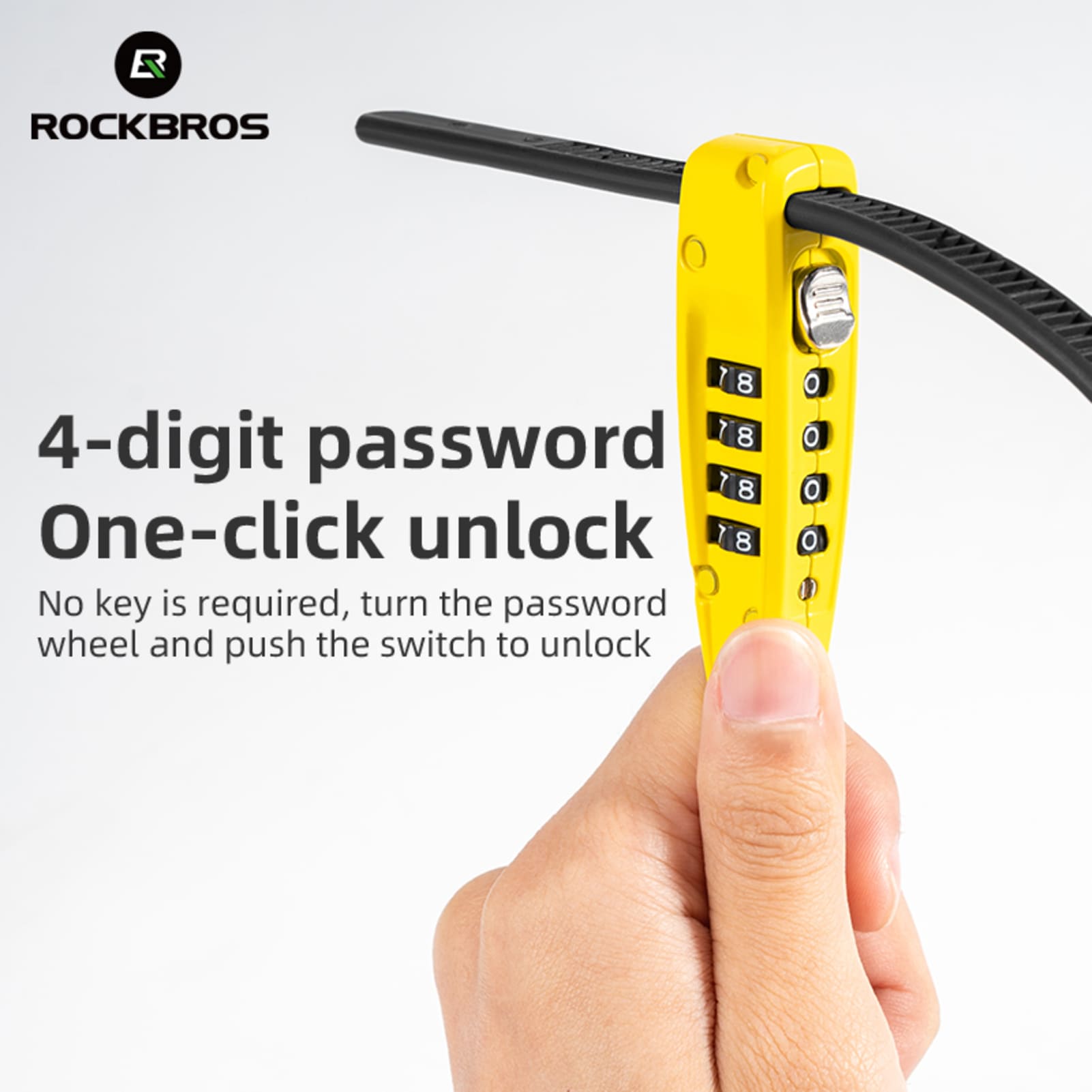 ROCKBROS draagbaar kabelbinder wachtwoordslot – ultralight antidiefstalbeveiliging