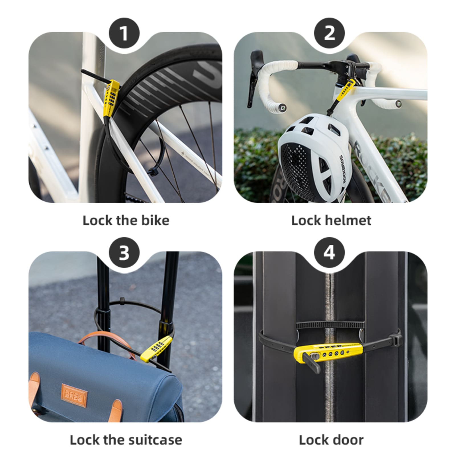 ROCKBROS draagbaar kabelbinder wachtwoordslot – ultralight antidiefstalbeveiliging