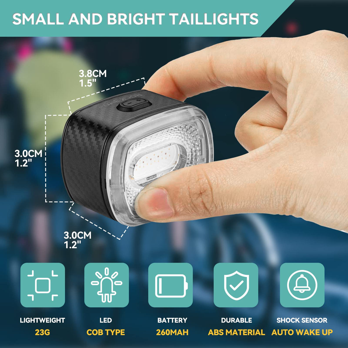 ROCKBROS q4 smart achterlicht waterproof led remlicht usb oplaadbaar