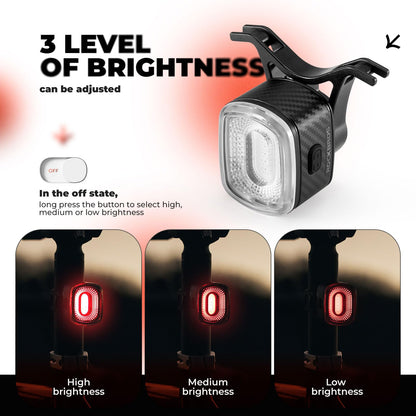 ROCKBROS Rear Bike Light Rechargeable Waterproof Ultra Bright LED Taillight