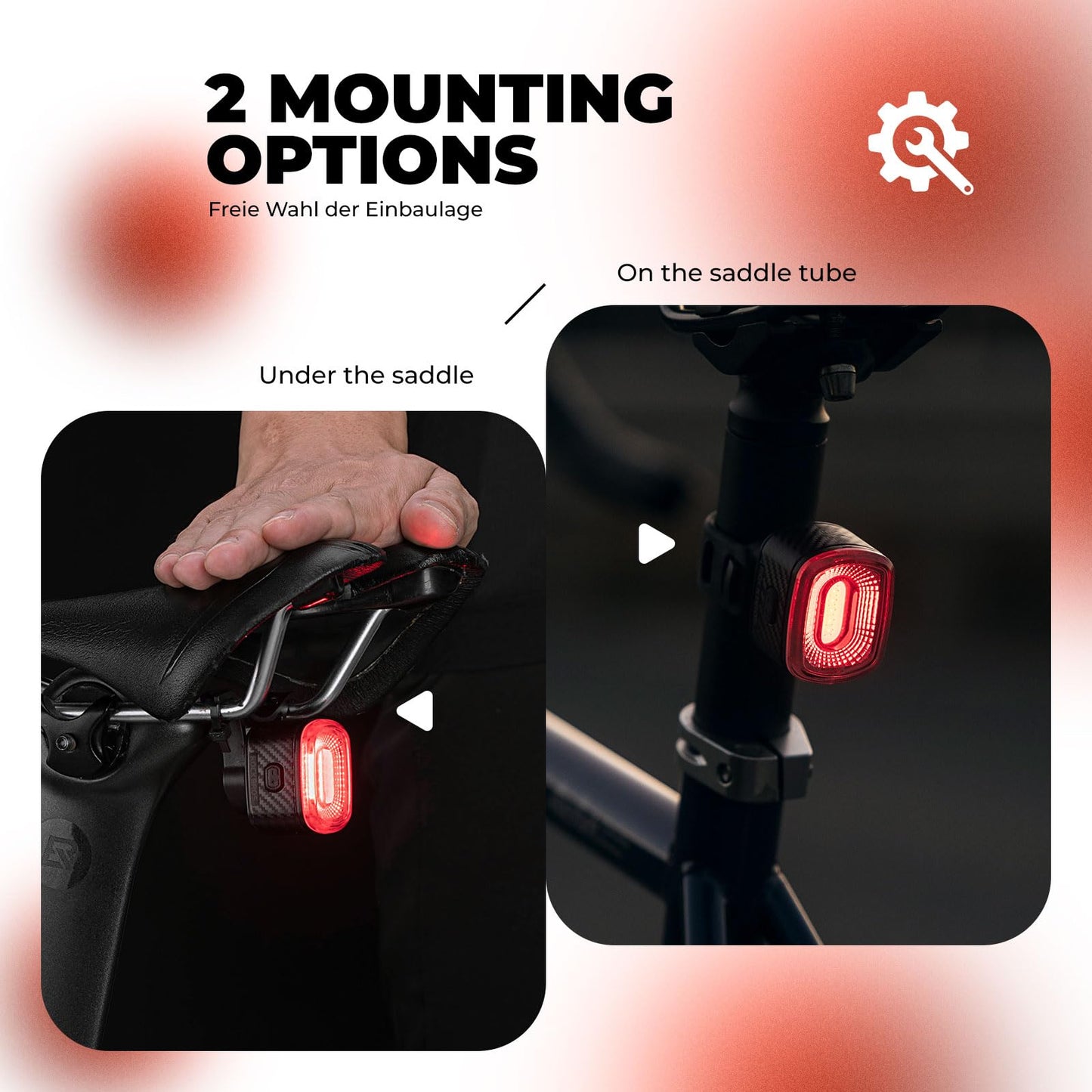 ROCKBROS Rear Bike Light Rechargeable Waterproof Ultra Bright LED Taillight