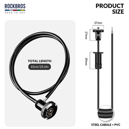 ROCKBROS road-to-sky fietskabelslot mini multifunctioneel verborgen 65cm