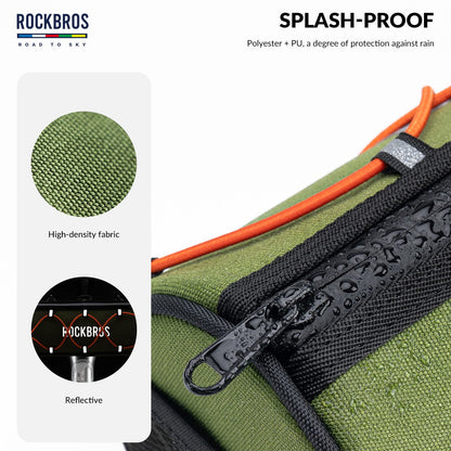ROCKBROS Road-to-Sky Bicycle Handlebar Bag Front Bag for Bikes 5 Colors #Color_Army Green