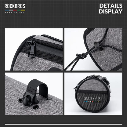 ROCKBROS Road-to-Sky Bicycle Handlebar Bag Front Bag for Bikes 5 Colors #Color_Linen Gray