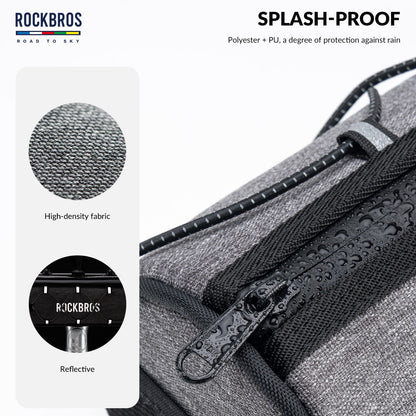 ROCKBROS Road-to-Sky Bicycle Handlebar Bag Front Bag for Bikes 5 Colors #Color_Linen Gray