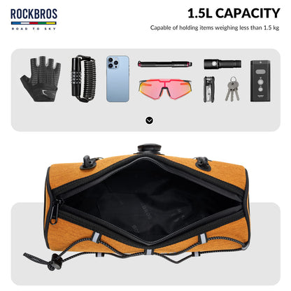 ROCKBROS Road-to-Sky Bicycle Handlebar Bag Front Bag for Bikes 5 Colors #Color_Orange