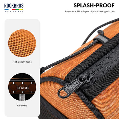 ROCKBROS Road-to-Sky Bicycle Handlebar Bag Front Bag for Bikes 5 Colors #Color_Orange