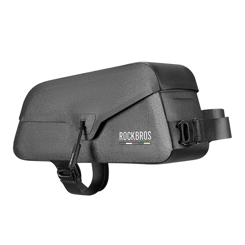 rockbros road-to-sky magnetic top-tube frame bag, 100 % waterproof, expandable 0.6–0.9 l, secured to carbon frame