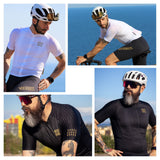 ROCKBROS heren short-sleeve fietsshirt diamond pattern#wit