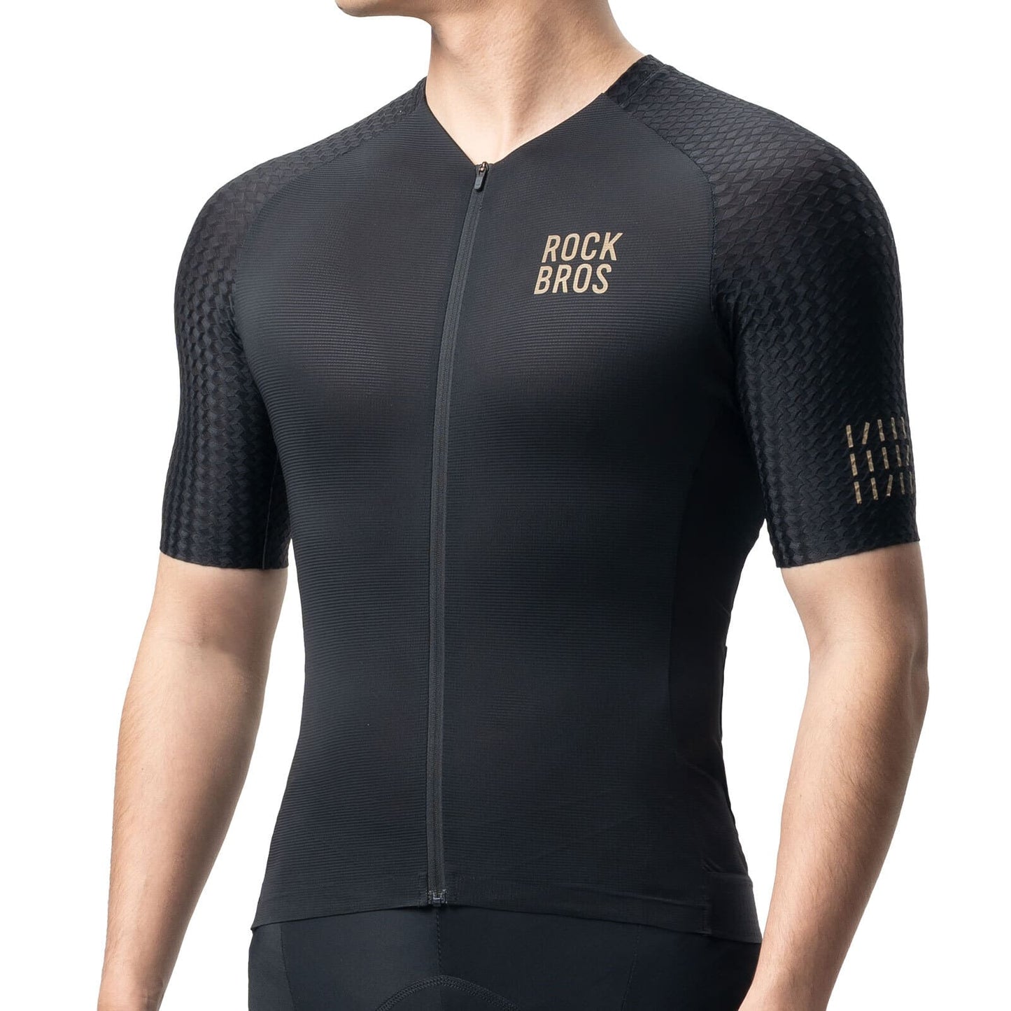 ROCKBROS Men’s Cycling Jersey – Diamond Pattern | Ride Hard, Stay Stylish! #Color_Black