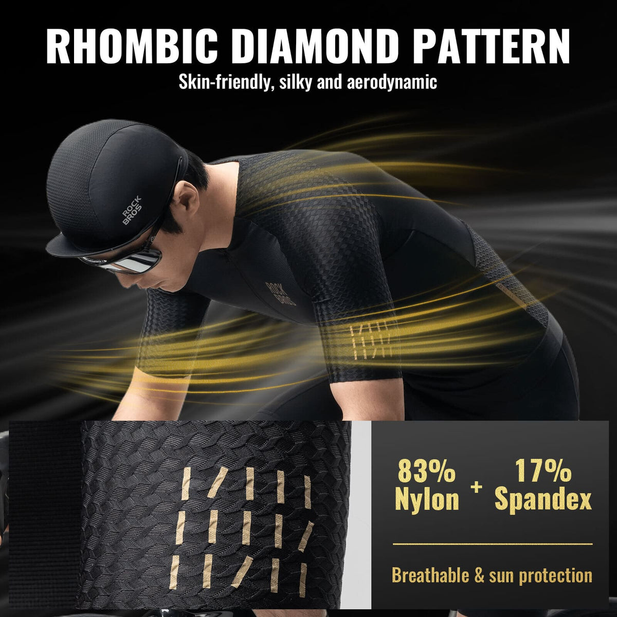 ROCKBROS heren short-sleeve fietsshirt diamond pattern#wit