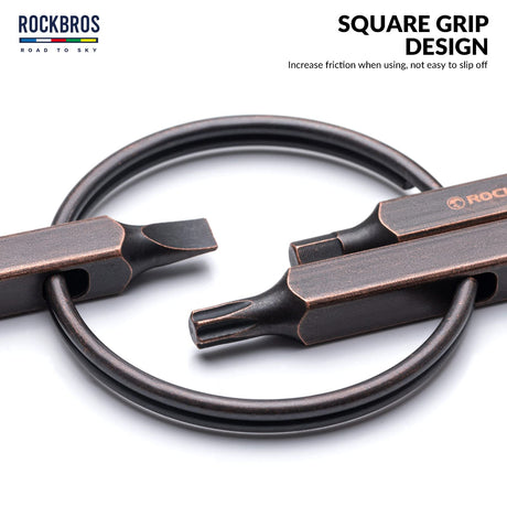 ROCKBROS road-to-sky mini fietstool 6-in-1 draagbare sleutelhanger#kleur_brons